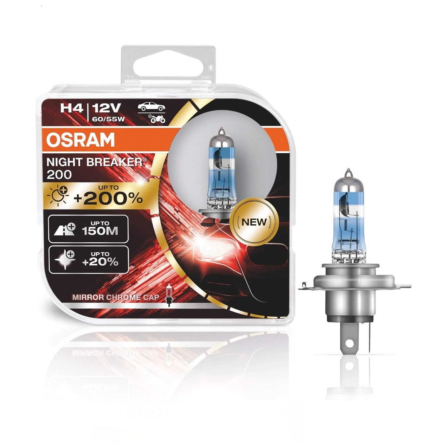 OSRAM NIGHT BREAKER 200 Halogen Bulbs/Lamps (60/55W)