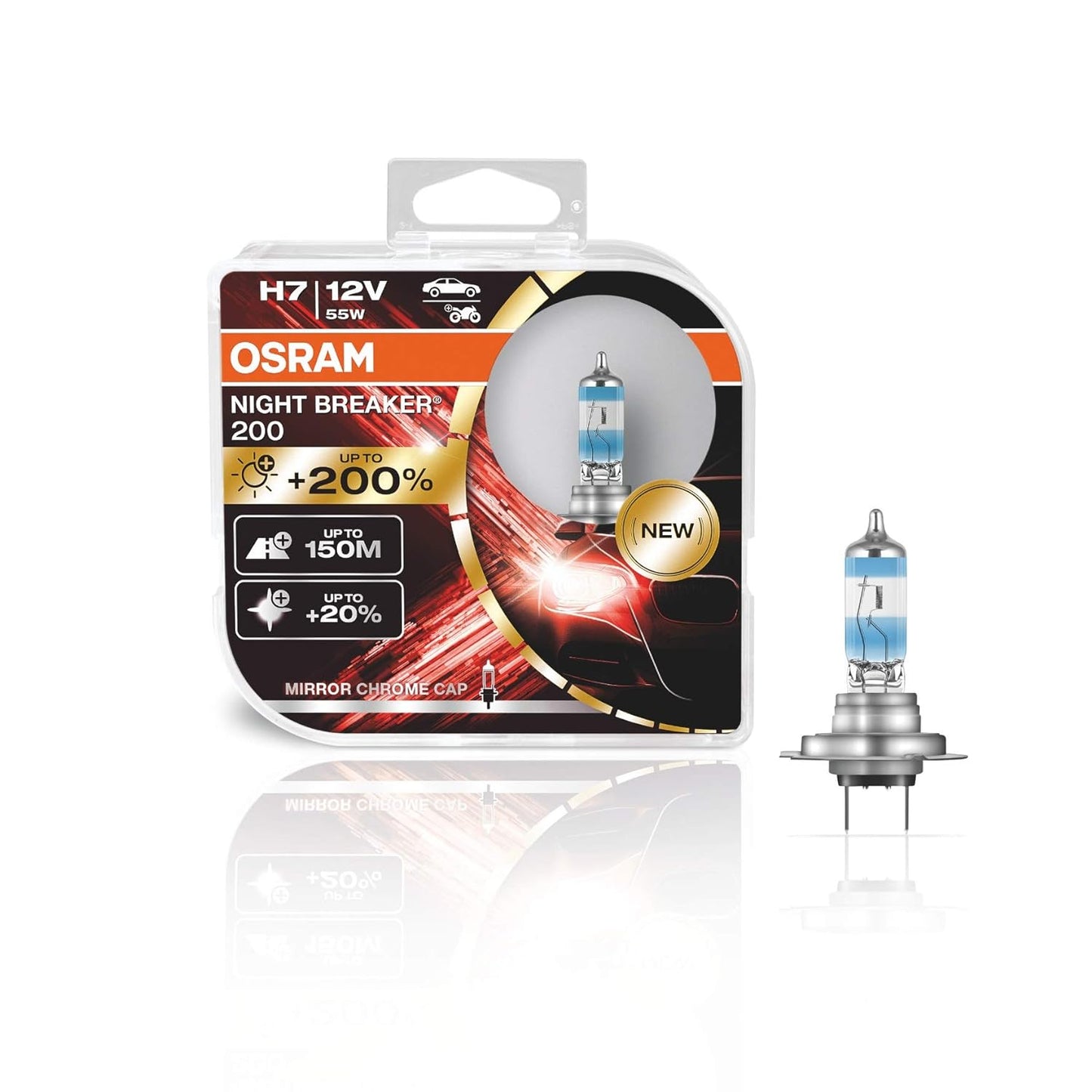 OSRAM NIGHT BREAKER 200 Halogen Bulbs/Lamps (60/55W)