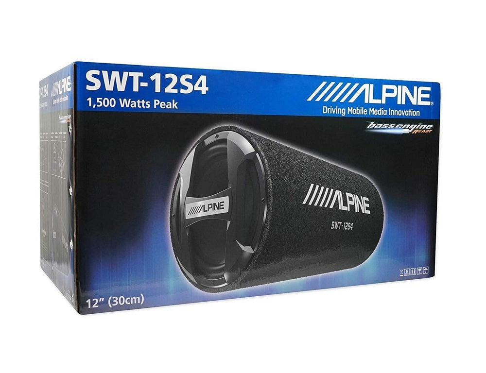 Alpine SWT-12S4 12” BASS REFLEX SUBWOOFER TUBE (300W RMS 1500W Peak)