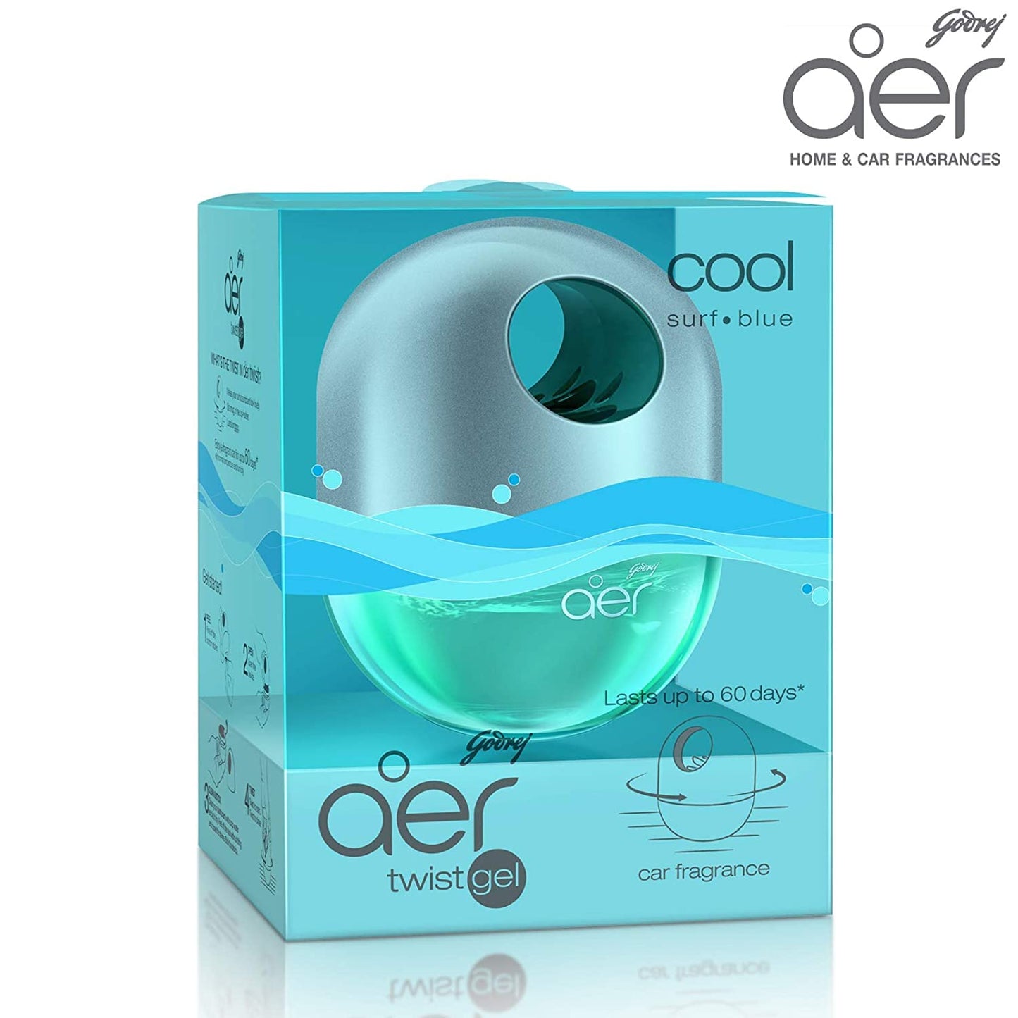 Godrej Aer Twist Car/Home Gel Cool Surf Blue (45 g)