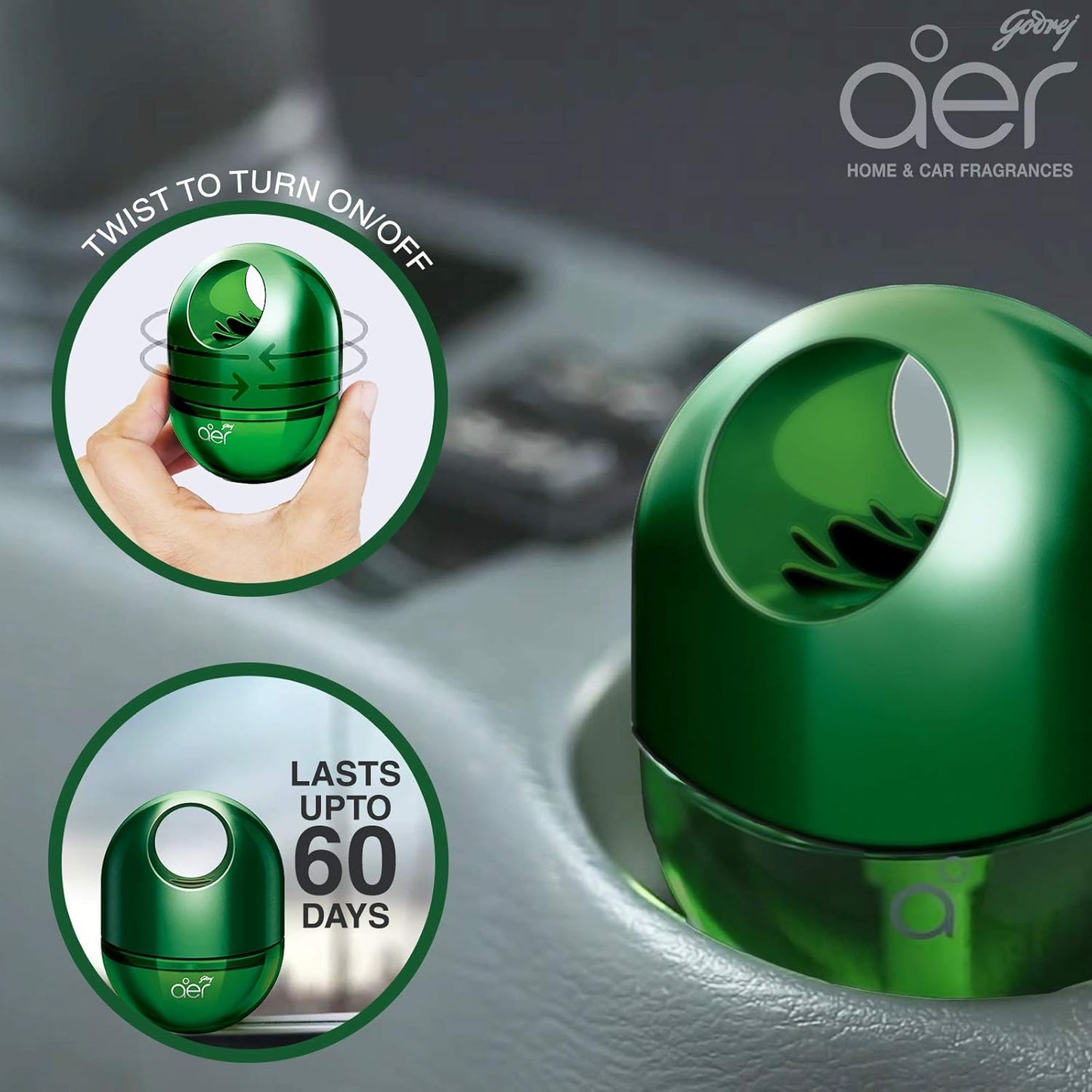 Godrej Aer Twist Car/Home Gel Fresh Forest Drizzle (45 g)