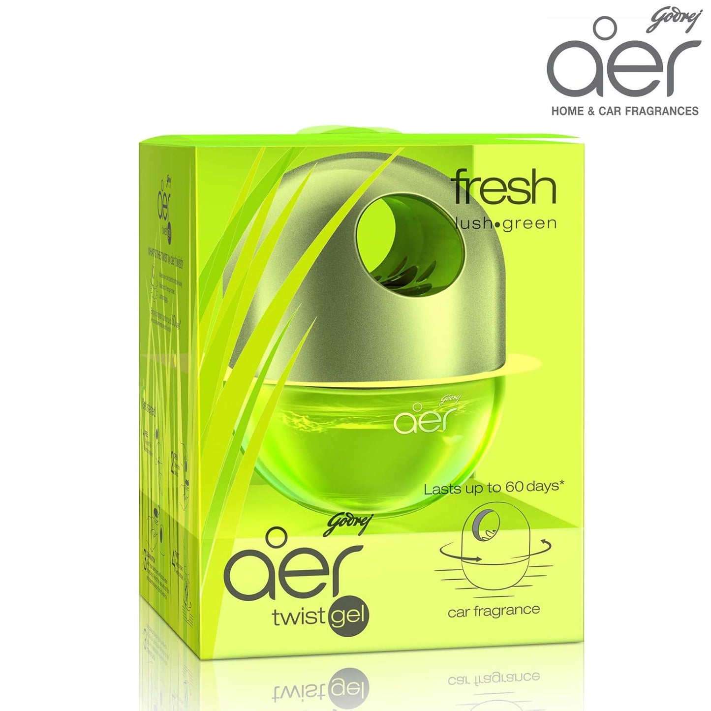Godrej Aer Twist Car/Home Gel Fresh Lush Green (45 g)
