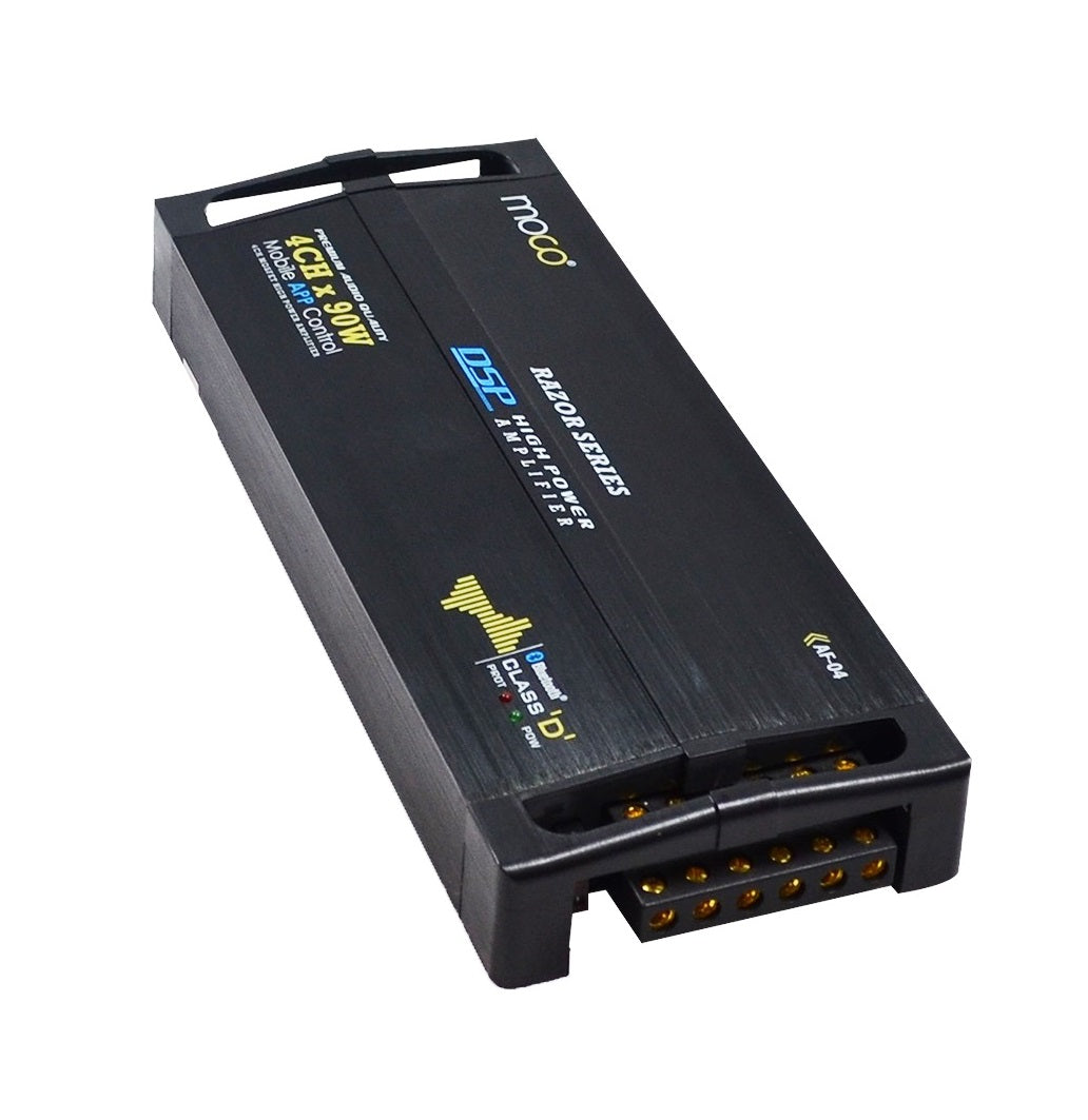 Moco AF-04 4 Channel Class D DSP Amplifier (RMS: 90W*4 Peak: 140W*4)