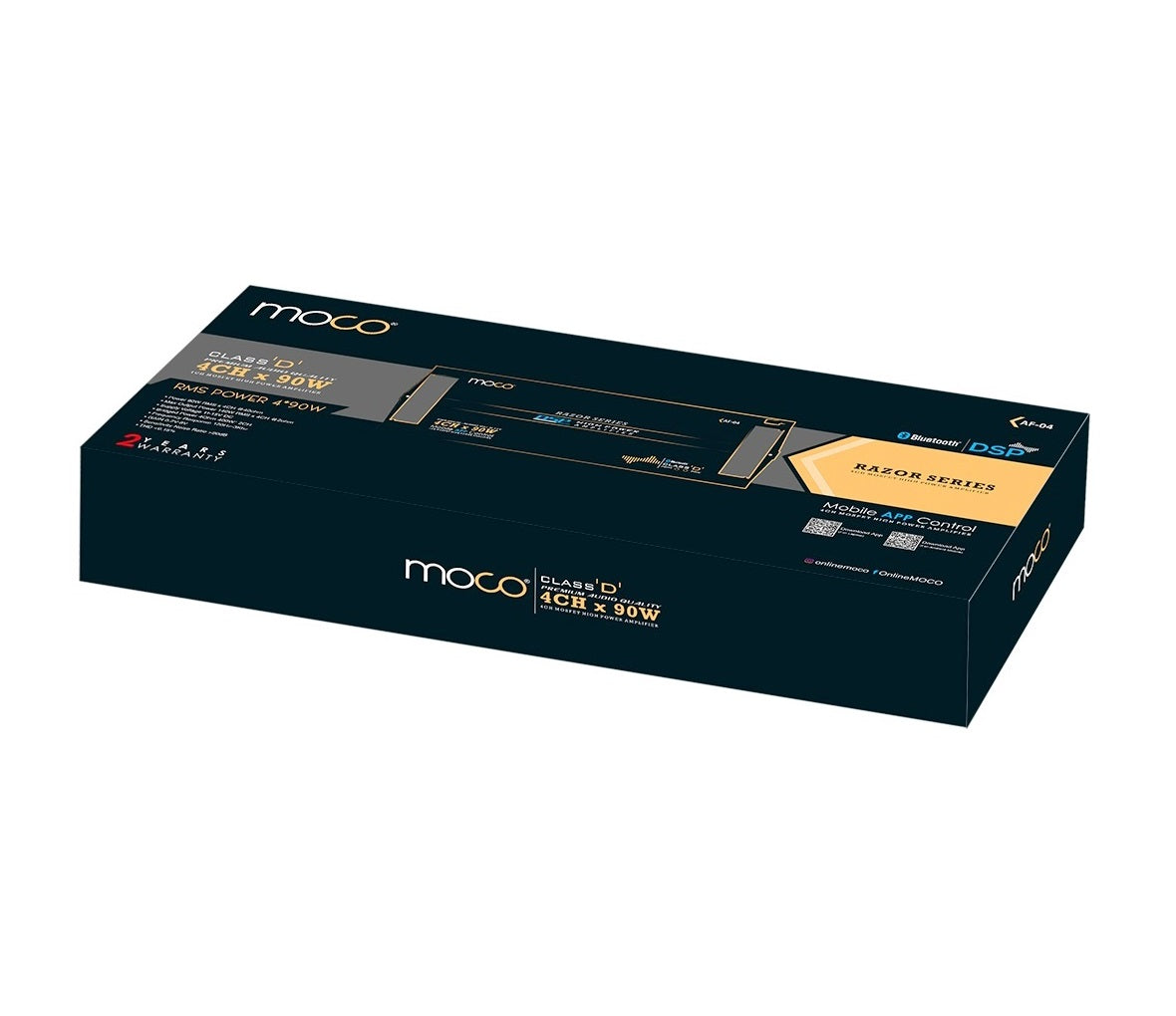 Moco AF-04 4 Channel Class D DSP Amplifier (RMS: 90W*4 Peak: 140W*4)
