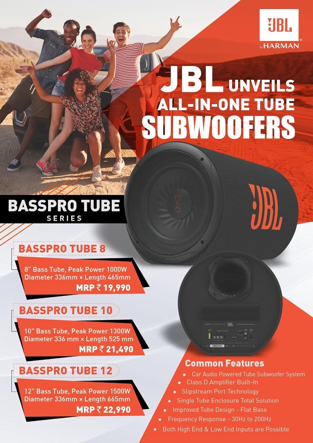JBL BASSPROTUBE 8/10/12" Class D Active Basstube