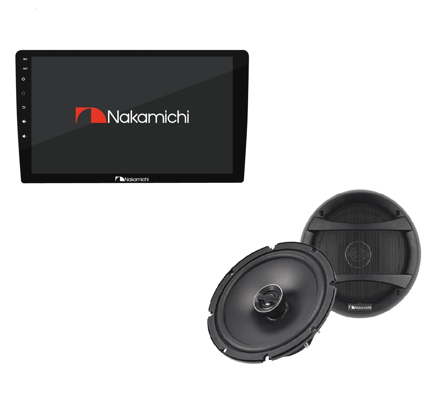 NAKAMICHI NAM 5260 Digital Multimedia Receiver 2/4 GB RAM + 64GB Flash Storage), Apple CarPlay/Android Auto & NSE1628 6.5" Coaxial Speakers