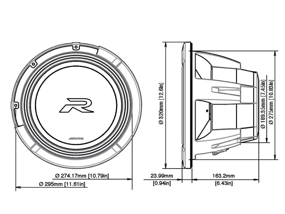 Alpine R2-W12D4 12" DVC Subwoofer (750W RMS 2250W Peak)