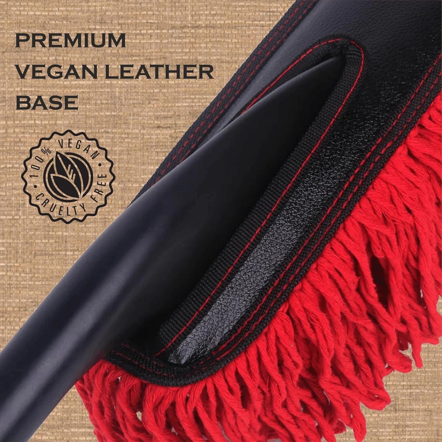Bergmann Gladiator Sparkle Car Duster | wax-baked cotton strands | Strong Dust Absorption | Suitable for Cars & Bikes | Red