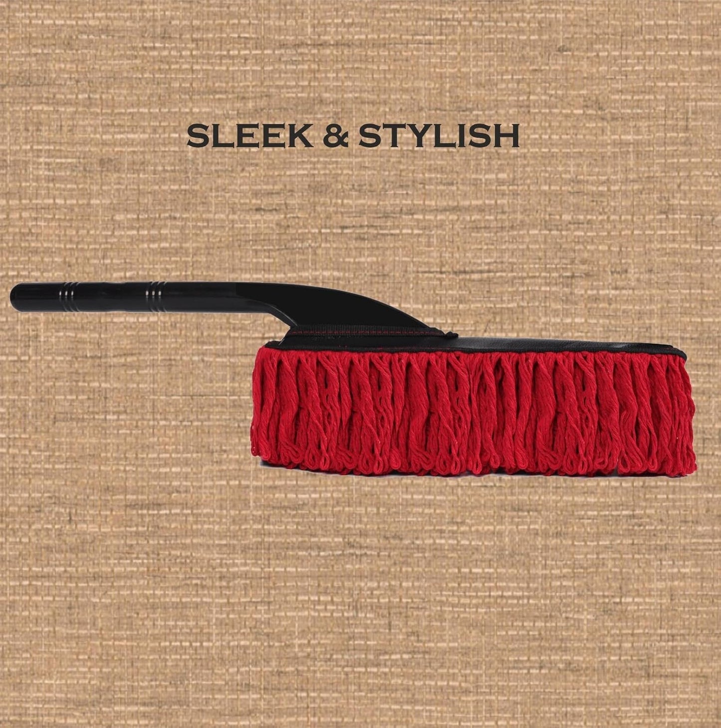 Bergmann Gladiator Sparkle Car Duster | wax-baked cotton strands | Strong Dust Absorption | Suitable for Cars & Bikes | Red