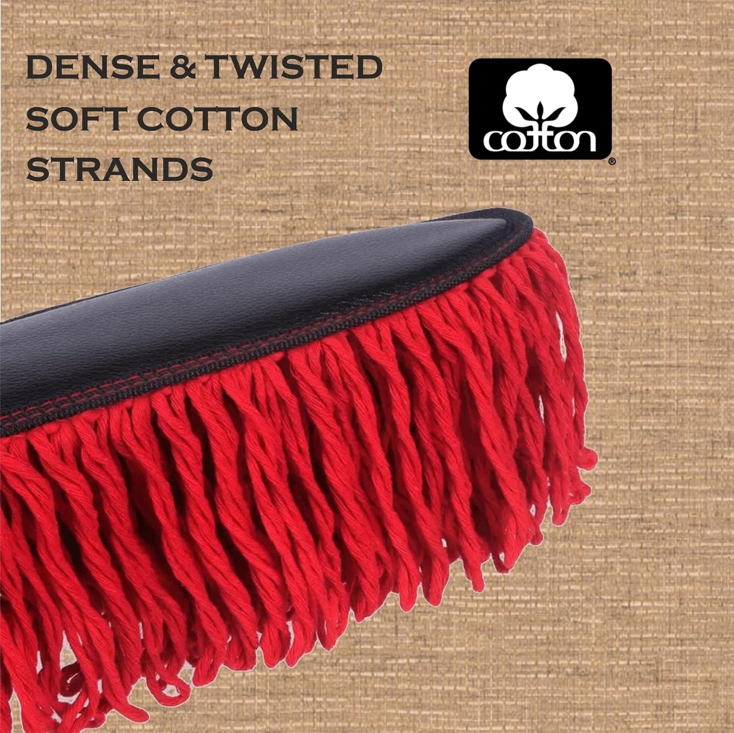 Bergmann Gladiator Sparkle Car Duster | wax-baked cotton strands | Strong Dust Absorption | Suitable for Cars & Bikes | Red