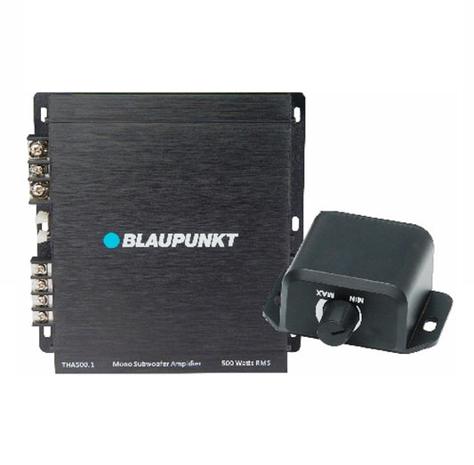 Blaupunkt THA 500.1 Mono Amplifier w/ External Bass Controller (RMS: 250W (4Ω) 500W (2Ω))