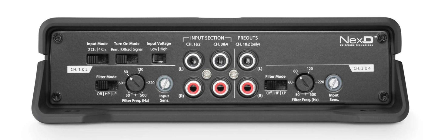 JL Audio JD400/4 4 Channel Full Range Class D Amplifier (100W*4 (2Ω) 75W*4 (4Ω))