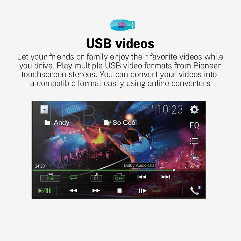 Pioneer DMH-G229BT 6.2" Digital Media Receiver (Bluetooth, Inbuilt Mic, Front USB)