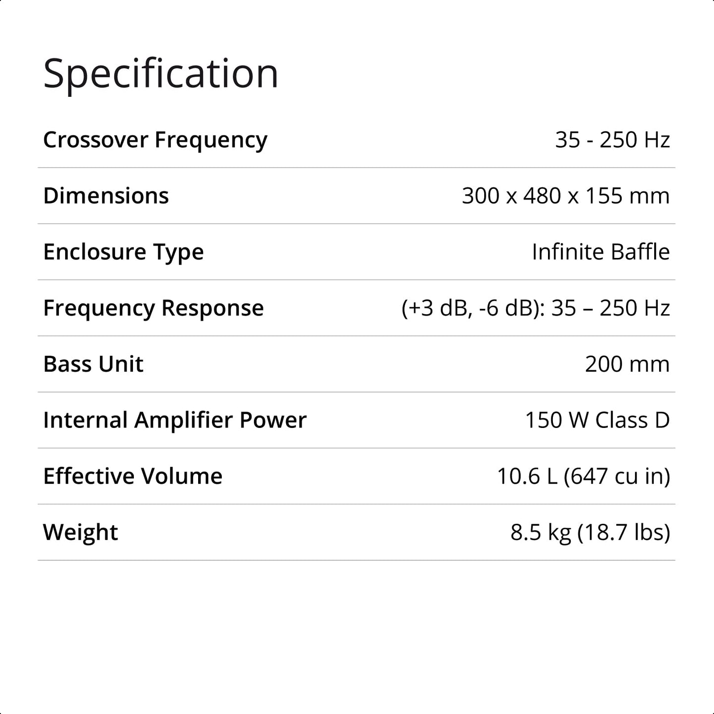 Q Acoustics 3060S Class D Active/Powered Bassbox (150W RMS)