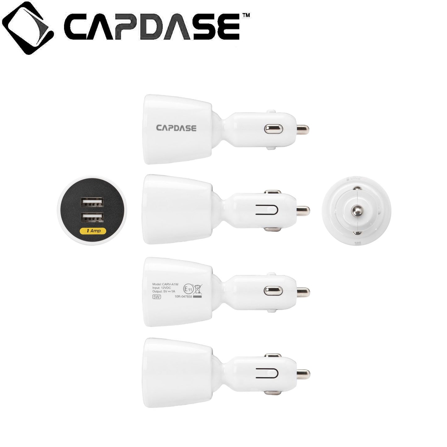 Capdase Dual USB CAR Charger CA00-RG02 REVO G2 1 Amp (5W) White