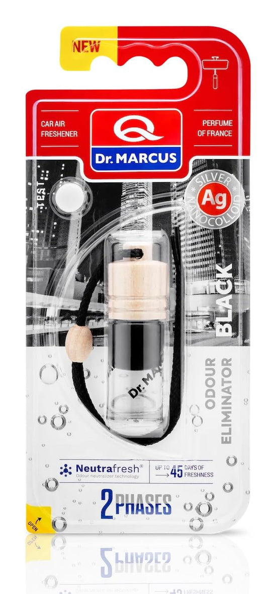 Dr. Marcus 2Phases 2in1 Car Air Freshener & Deordorizer Liquid Bottle (Black)