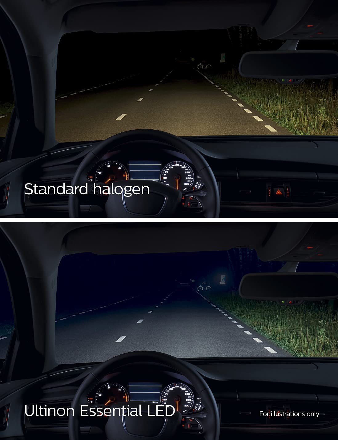 PHILIPS H8/H11/H16 (12834) Ultinon Essential X2 LED Head Lights 6000K Luxeon (Pure White, Pack of 2) (11362UEX2)