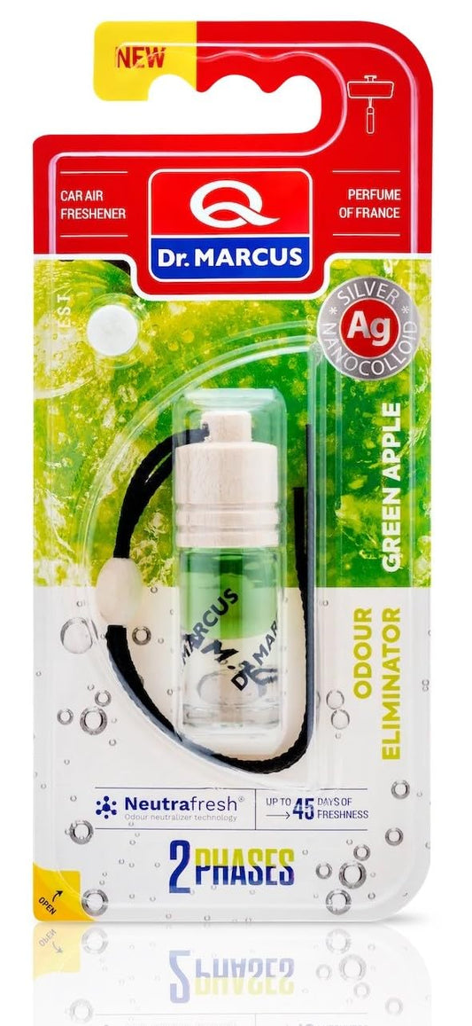 Dr. Marcus 2Phases 2in1 Car Air Freshener & Deordorizer Liquid Bottle (Green Apple)