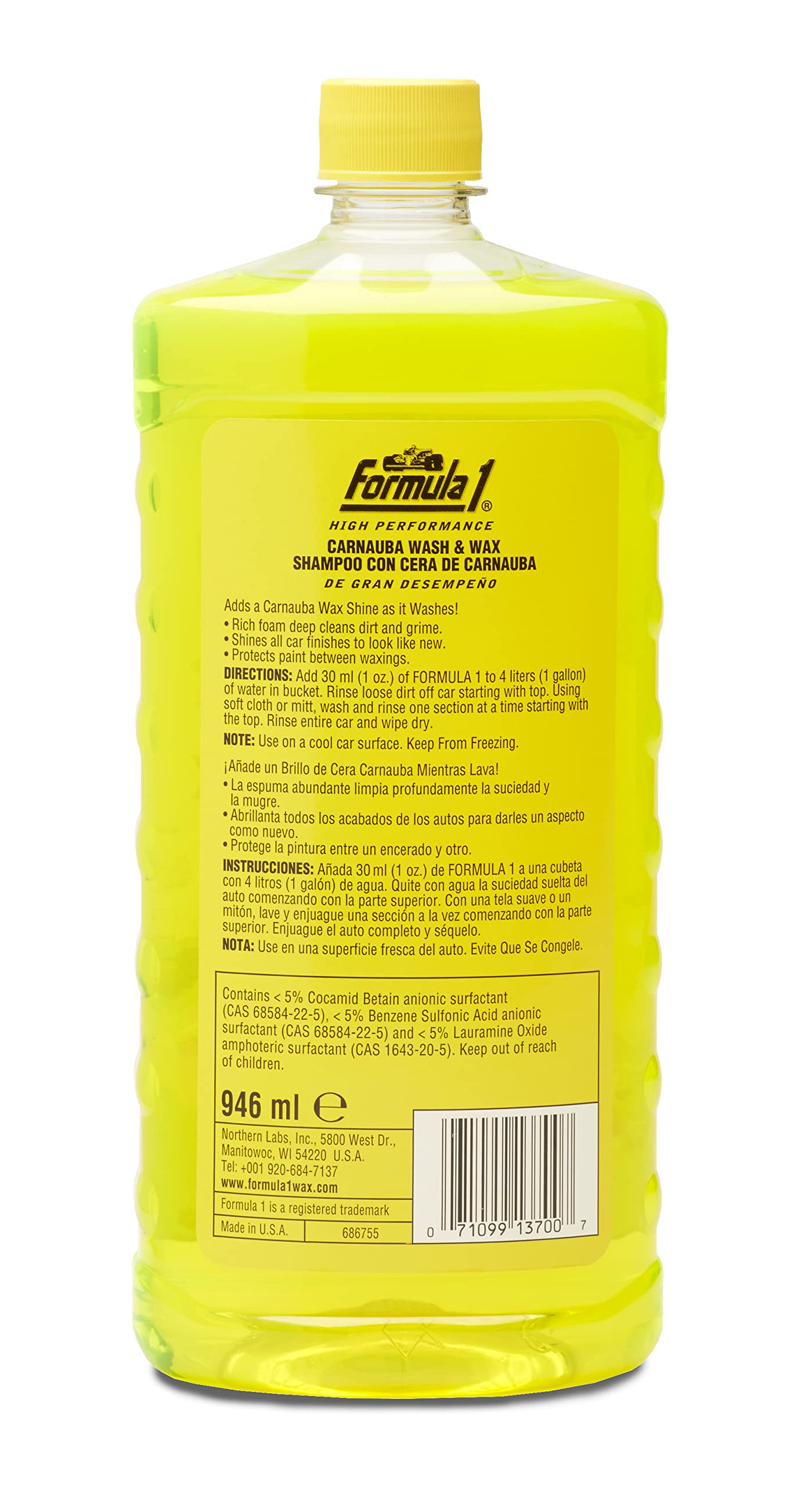 Formula 1 Carnauba Wash and Wax Shampoo (946 ml)