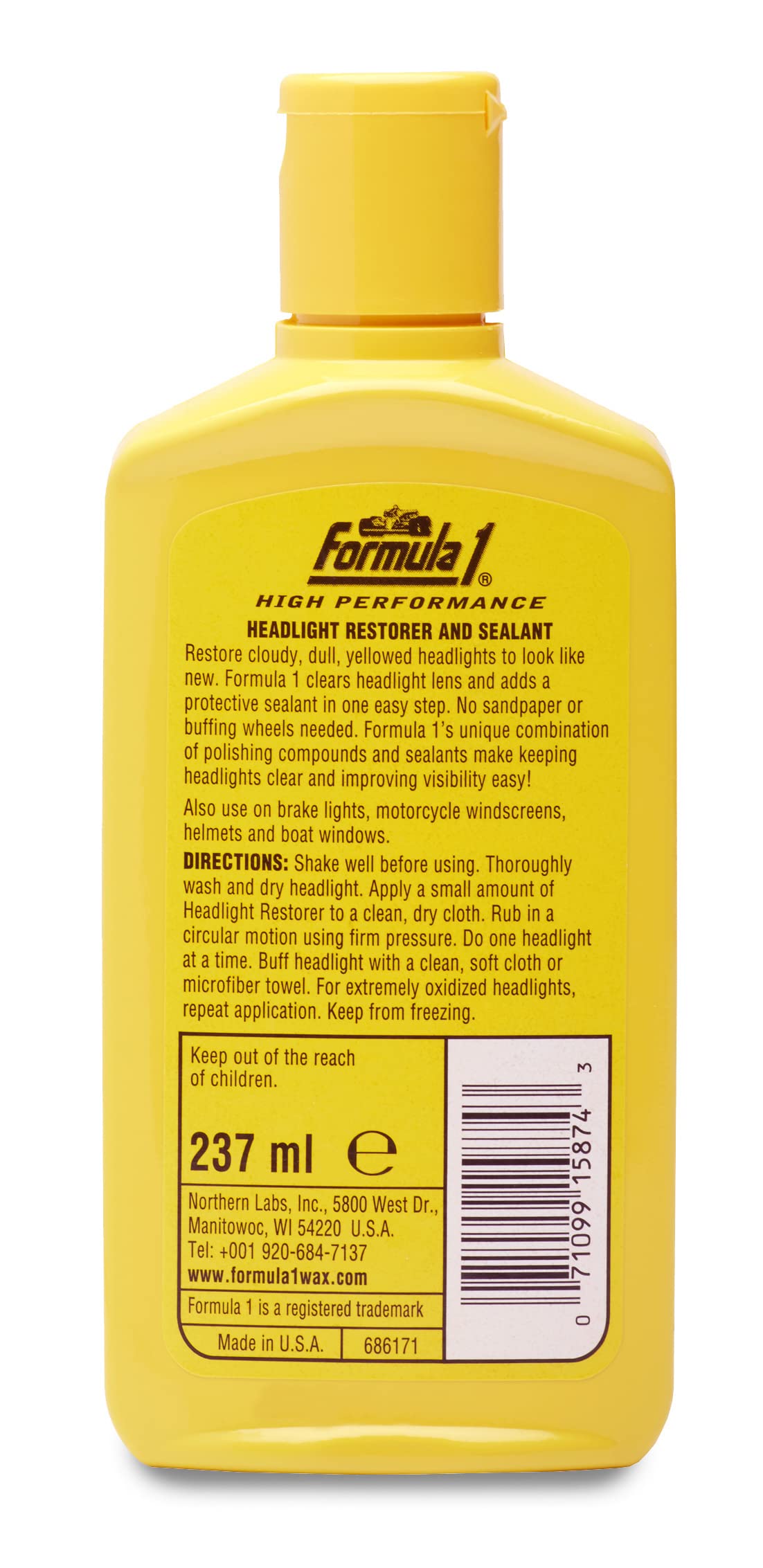 Formula 1 Headlight Restorer & Sealant (237 ml)