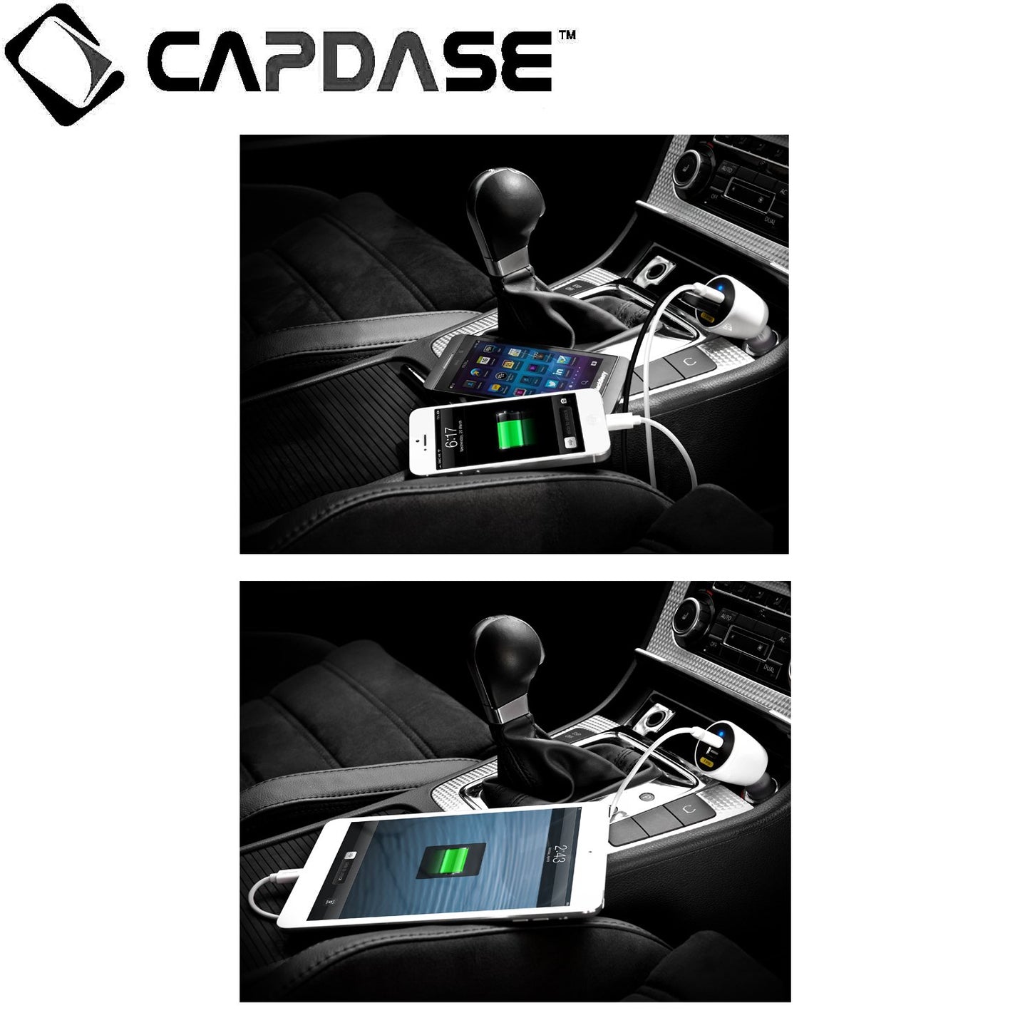 Capdase Dual USB CAR Charger CA00-RG02 REVO G2 1 Amp (5W) White