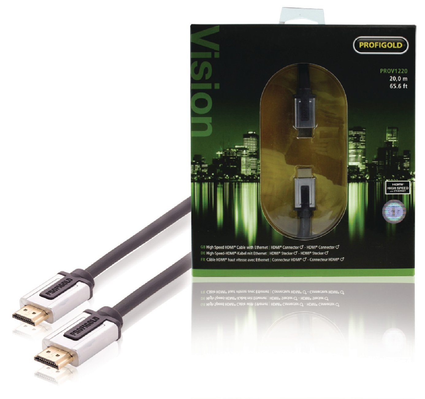 High Speed HDMI Cable with Ethernet HDMI Connector - HDMI Connector 20.0 m Black