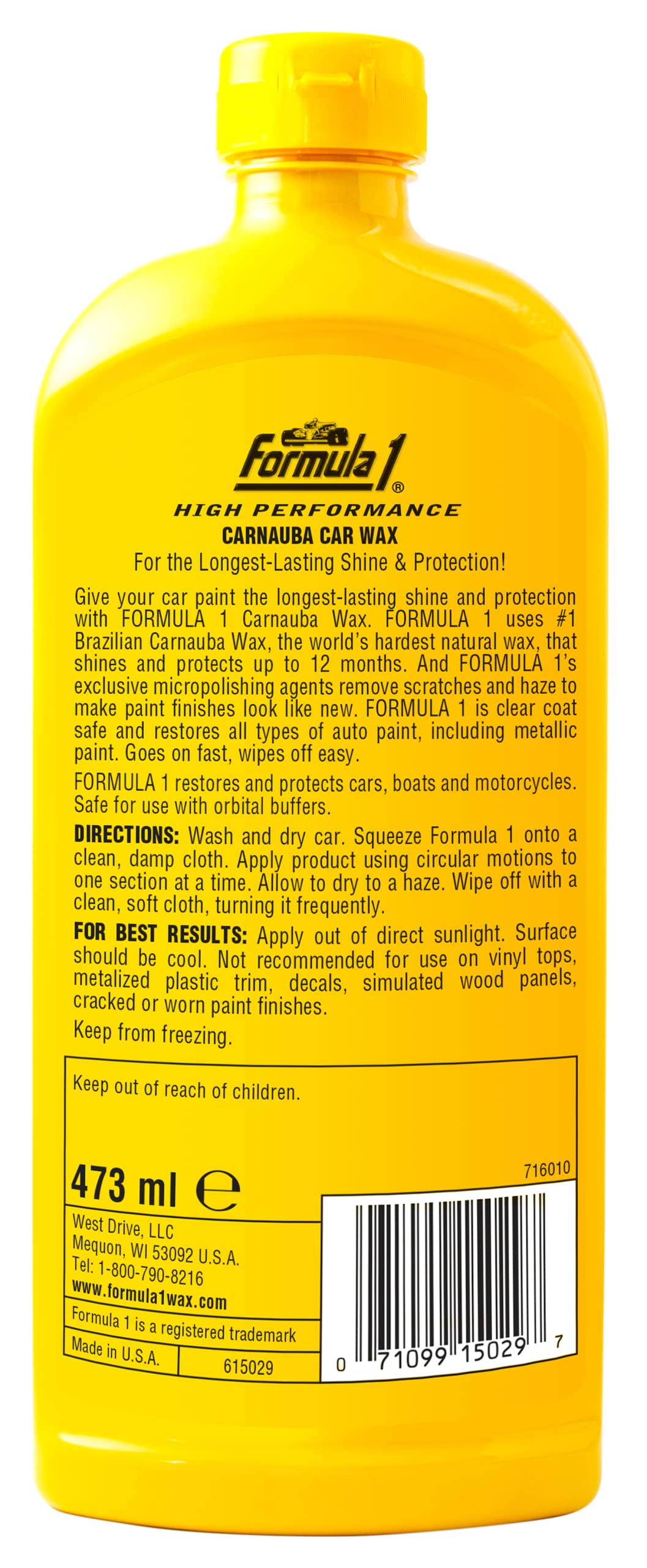 Formula 1 Carnauba Liquid Wax (473 ml)