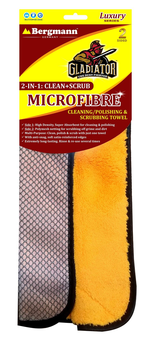 Bergmann Gladiator 2-in-1 Clean & Scrub Microfibre Cloth