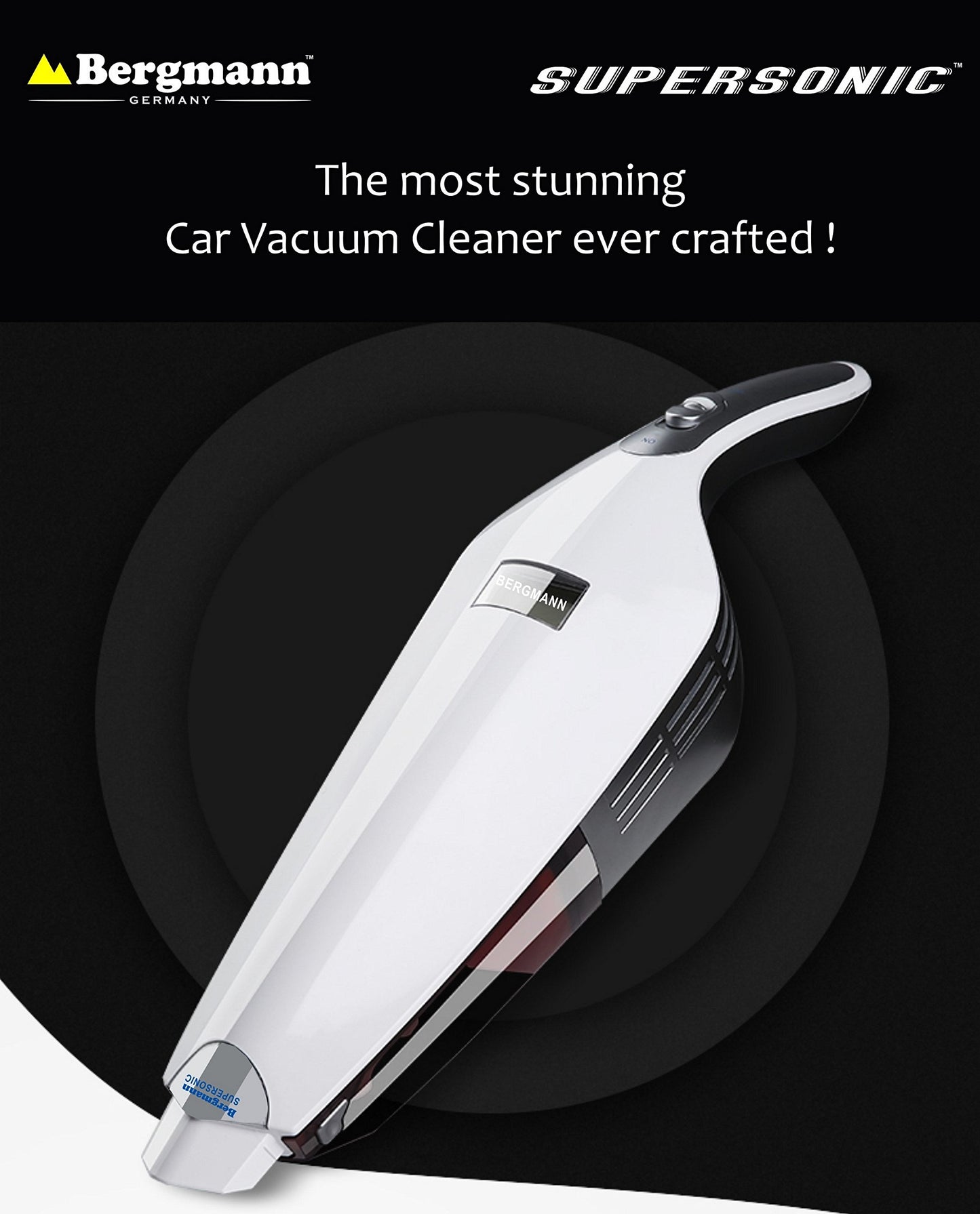 Bergmann Supersonic Car Vacuum Cleaner (White)