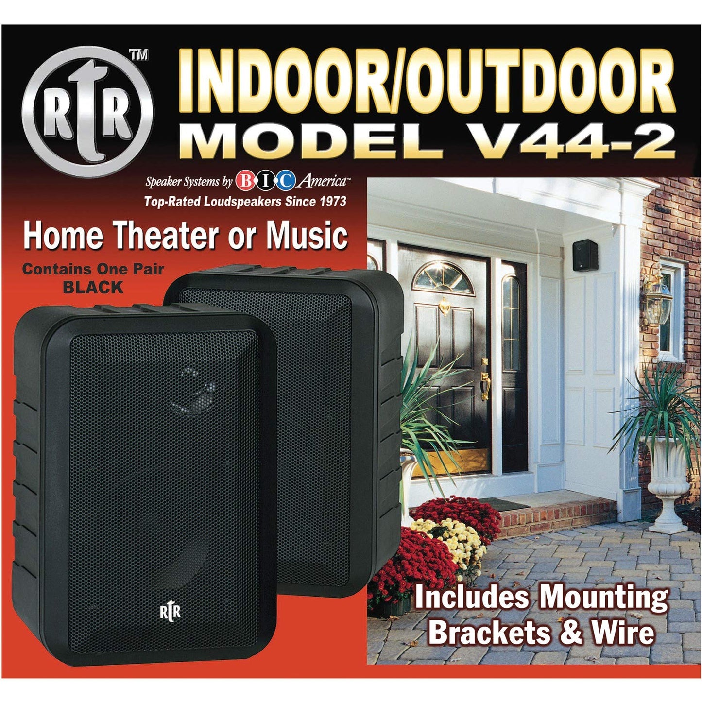 Bic America RTRV44-2 3-Way Indoor/Outdoor Speakers