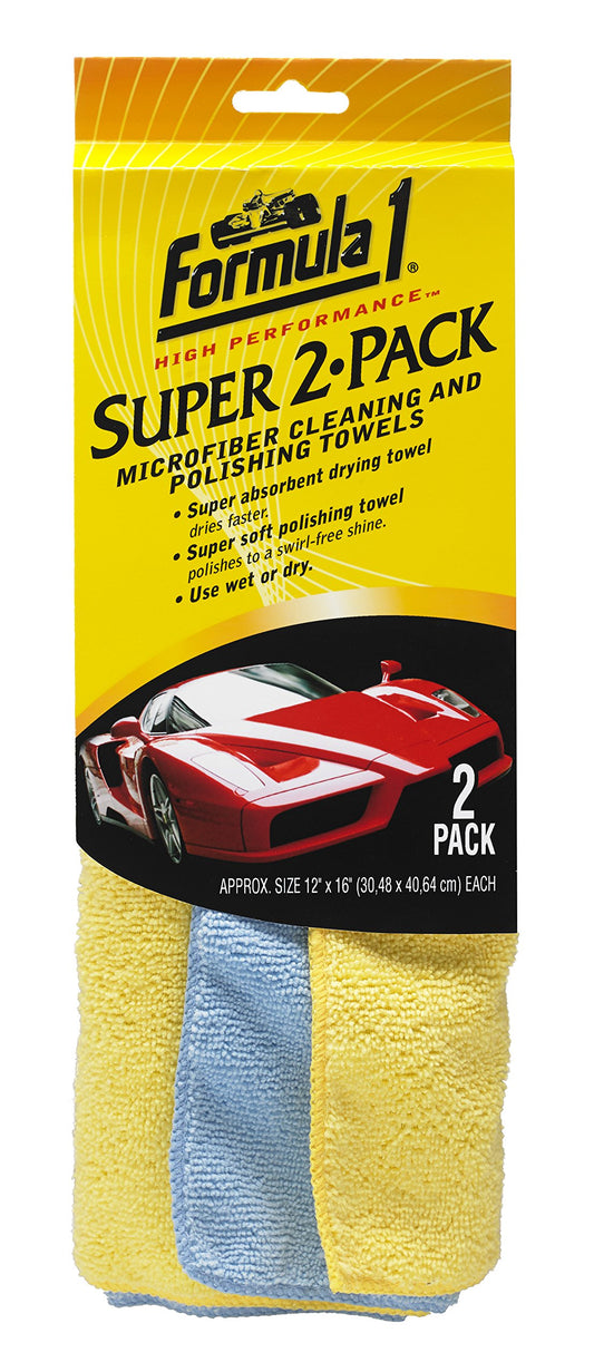 Formula 1 Super-2 Pack Microfibre Cloth (Pack of 2)