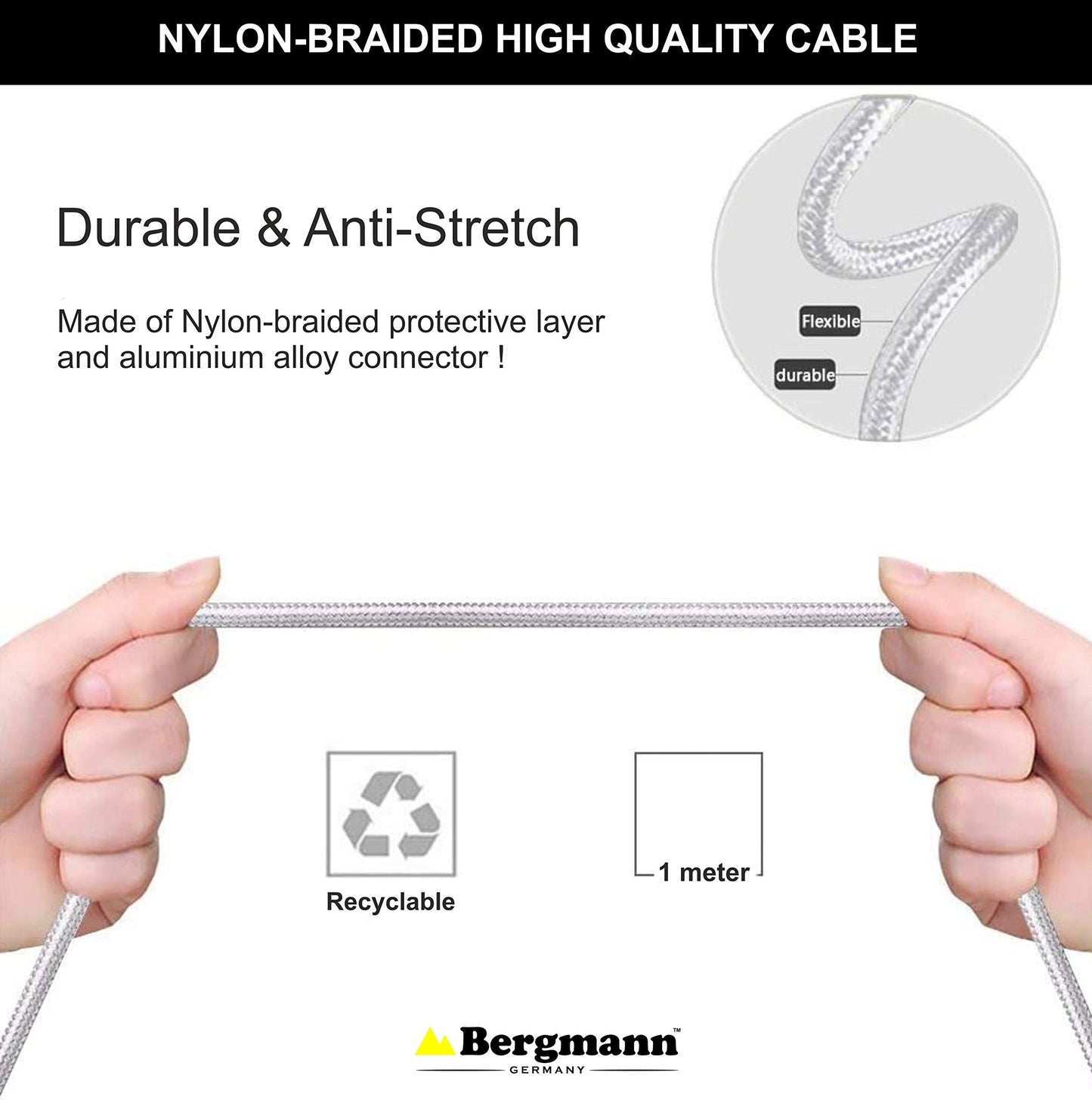 Bergmann CarGenius XXF-3 Car Charger QC3.0 with 3-in-1 USB Cable