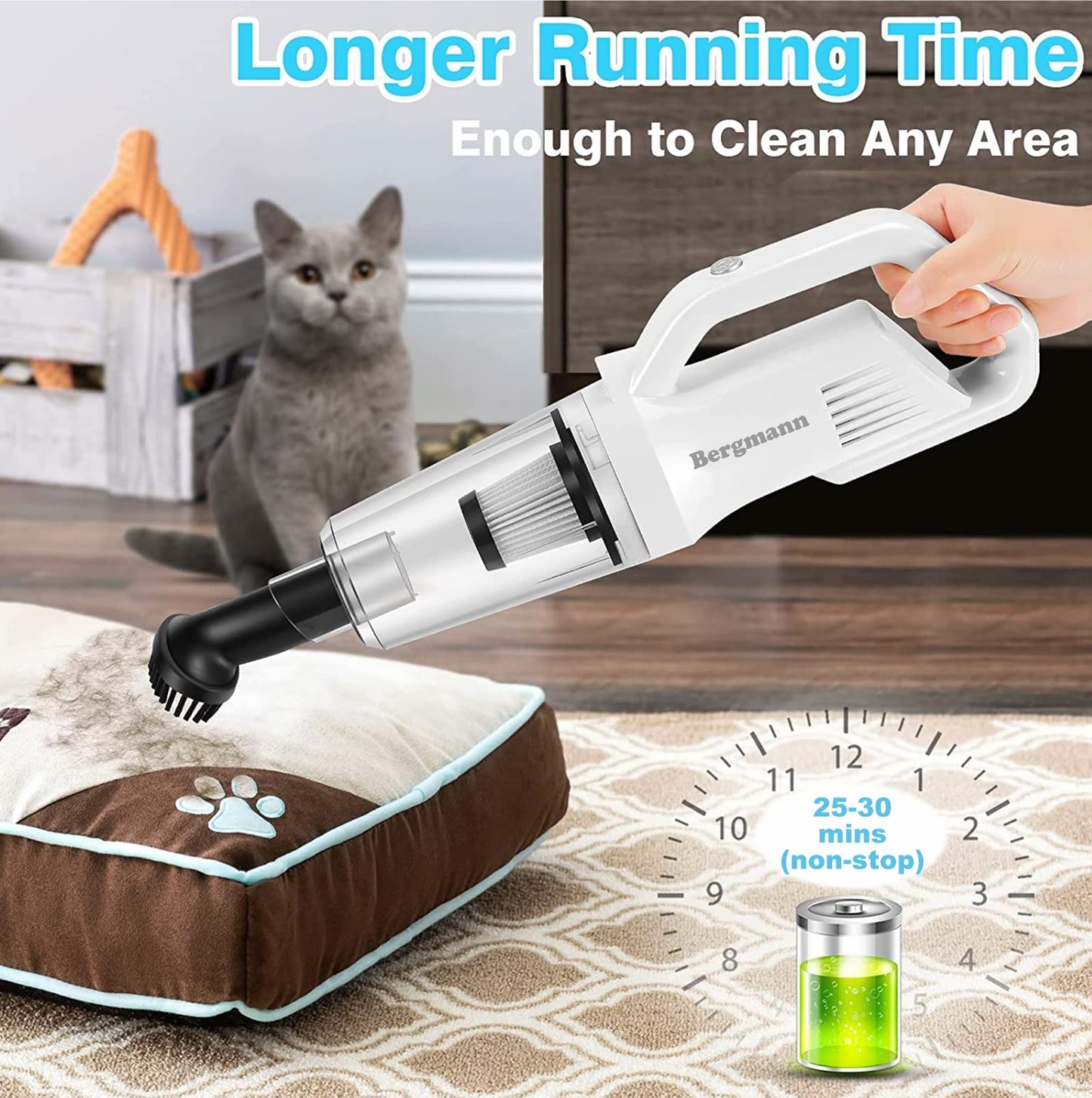 Bergmann Vector Cordless Handheld Car & Home Vacuum Cleaner (White)