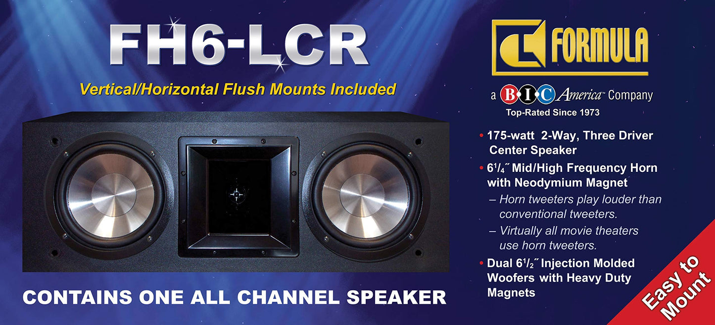 BIC America FH6-LCR Bookshelf Surround Speakers