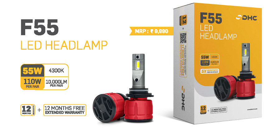 DHC F55 110W Auto LED Bulbs/Lamps (4300K & 6000K)