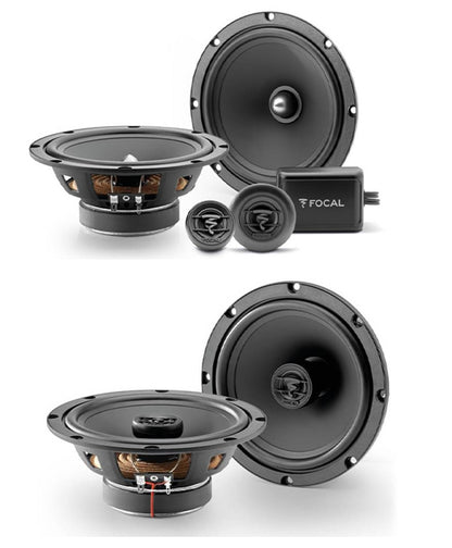 Combo of Focal Auditor ASE-165 & ACX-165 6.5" Component & Coaxial Speakers (60W RMS 120W Peak)