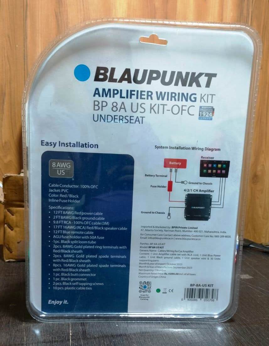 Blaupunkt BP-8A-US OFC Underseat Mono/2 Channel Amplifier Wiring Kit