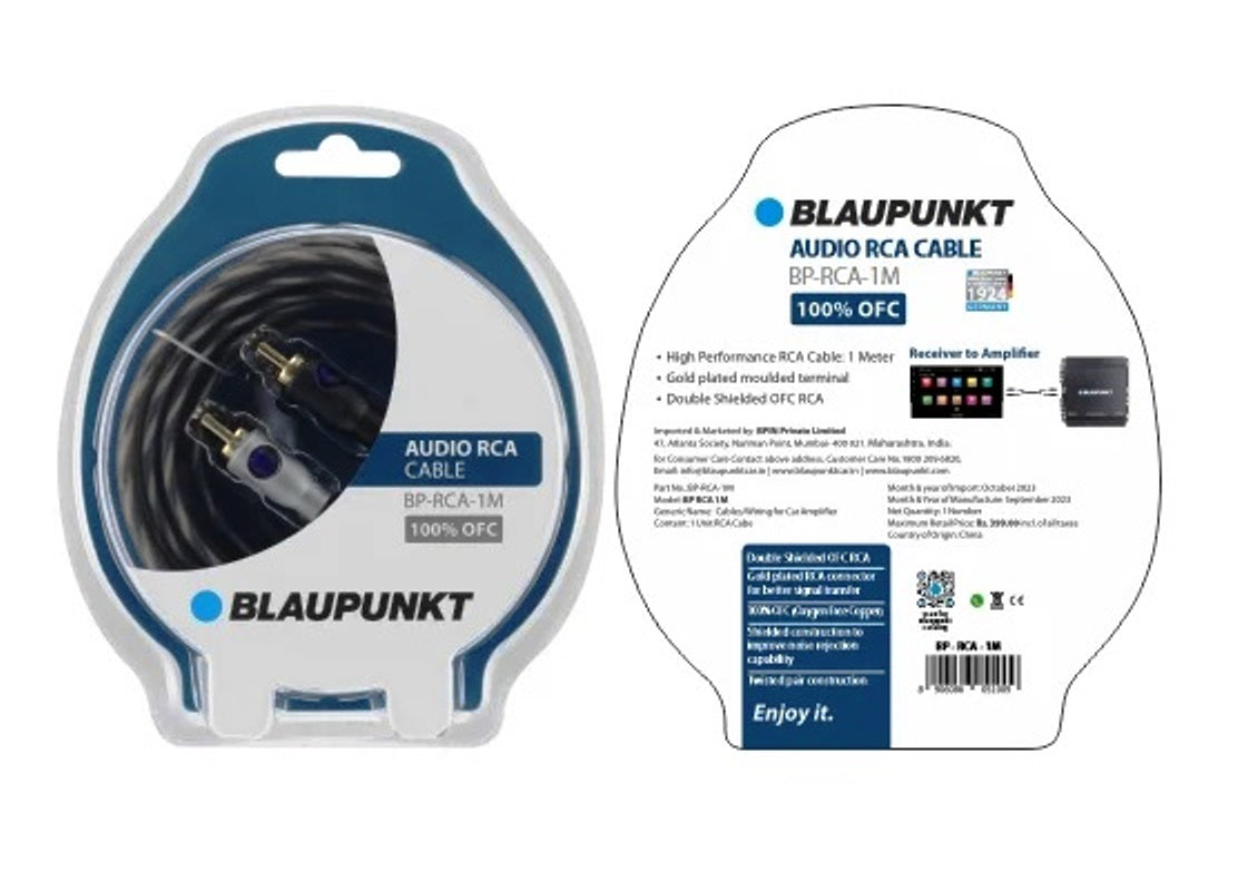 Blaupunkt BP-RCA-1M/3M/5M 100% OFC RCA Cable