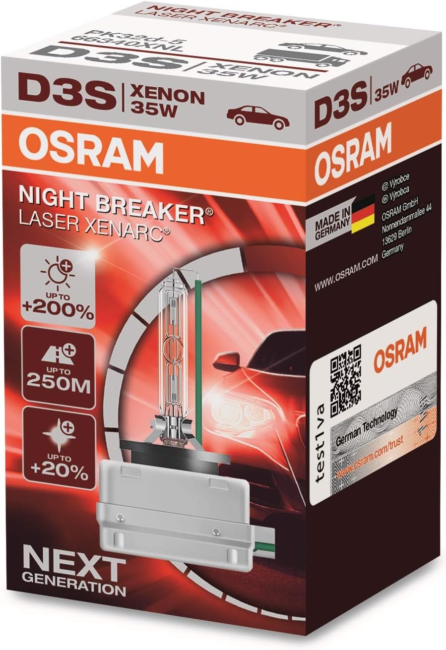 OSRAM D Series XENARC NIGHT BREAKER LASER 35W Auto Halogen Bulbs/Lamps 4400K-4500K