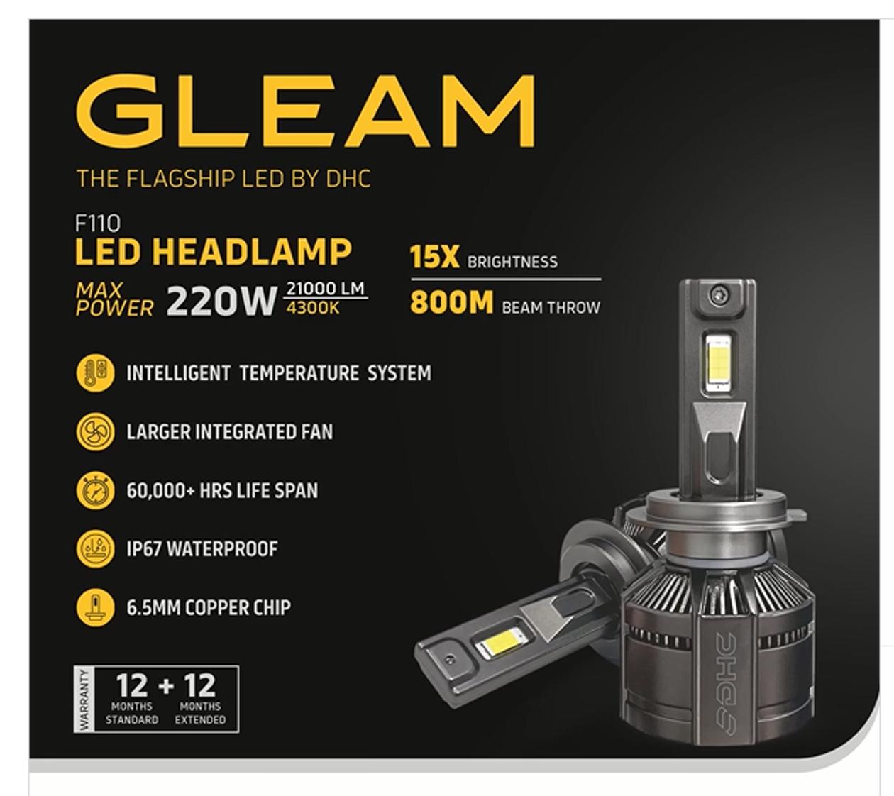 DHC GLEAM F110 220W Auto LED Bulbs/Lamps (4300K & 6000K)