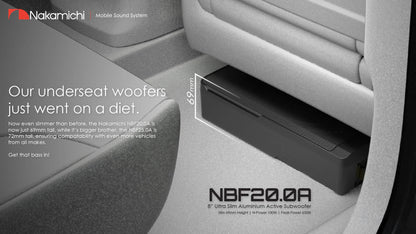 NAKAMICHI NBF20.0A 8" Underseat Active Subwoofer (100W RMS 650W Peak)