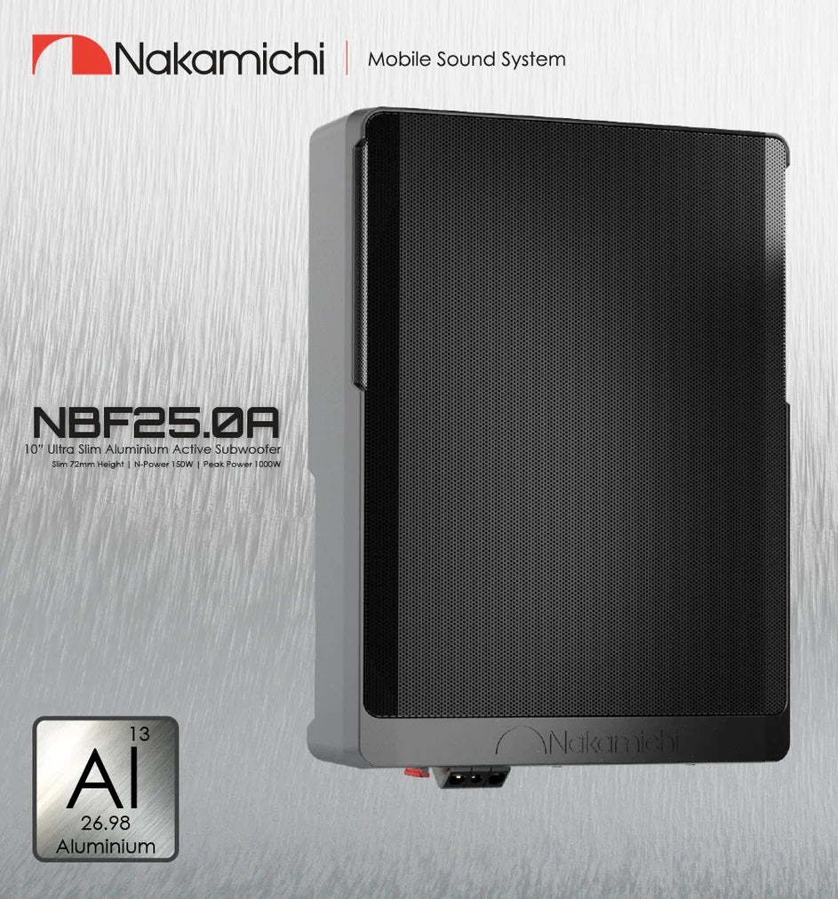 NAKAMICHI NBF25.0A 10" Underseat Active Subwoofer (150W RMS 1000W Peak)