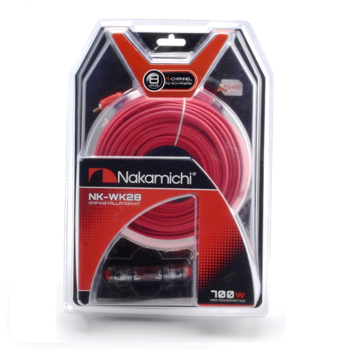 Nakamichi NK-WK28 8AWG 4 Channel Amplifier Wiring Kit (700 Watts)