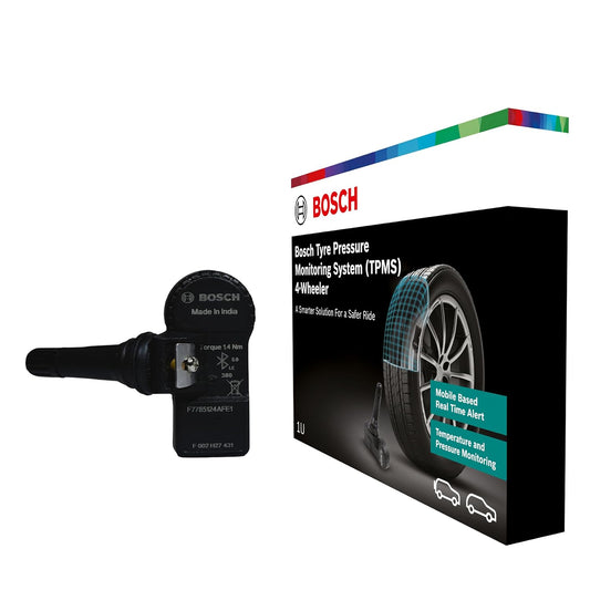 Bosch F002H274338F8 Tyre Pressure Monitoring System (TPMS)  for Cars with Tubeless Tyres | Pack of 4 sensors | Real-Time Tracking & Alerts via Mobile App | 5-Year Warranty