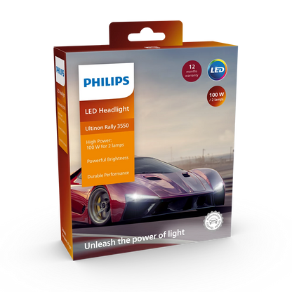 Philips Ultinon Rally 3550 HL 100W Car Led Lamps/Bulbs (6500K)